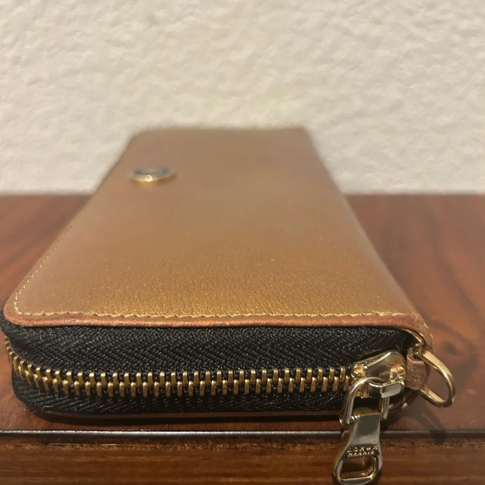 Loewe Metallic Gold Zip Wallet